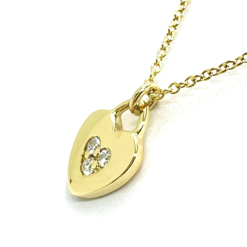 Tiffany & Co. Heart Lock Diamond Necklace Yellow Gold